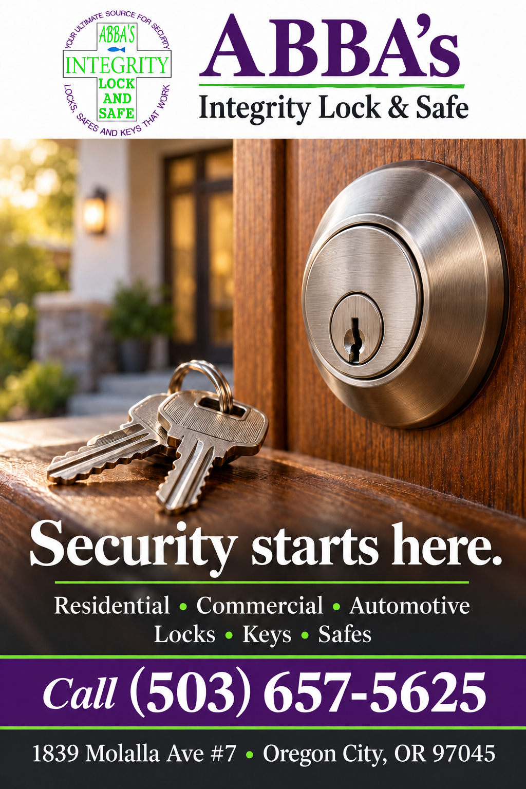 ABBA’s Integrity Lock & Safe — portrait advertisement