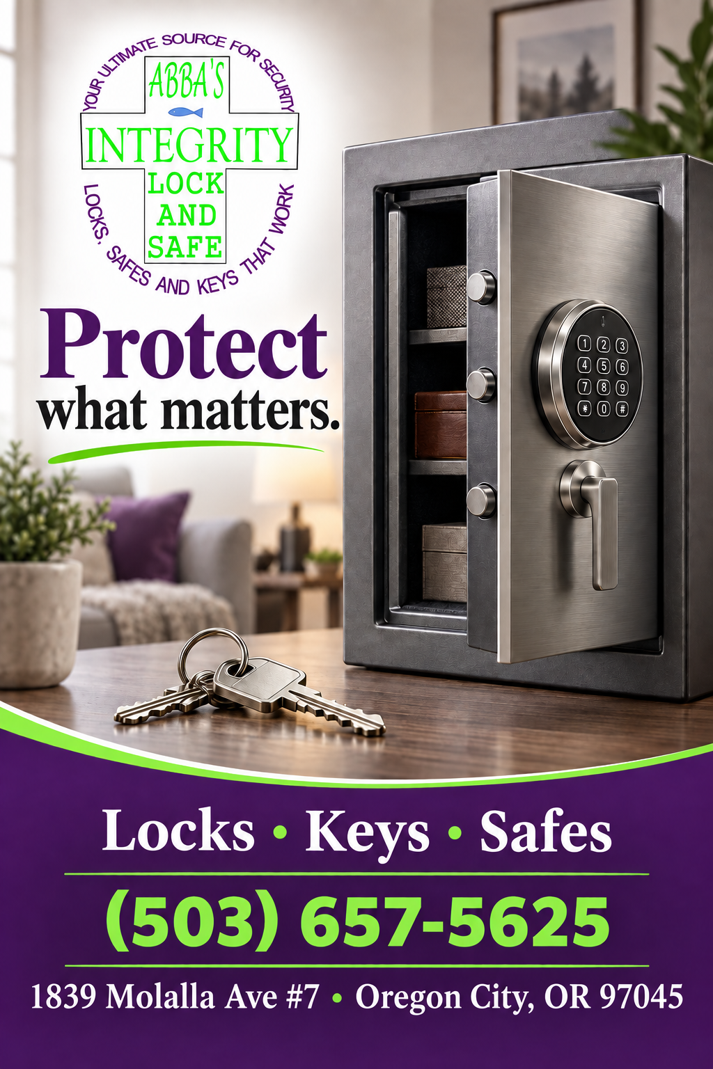 ABBA’s Integrity Lock & Safe — portrait advertisement