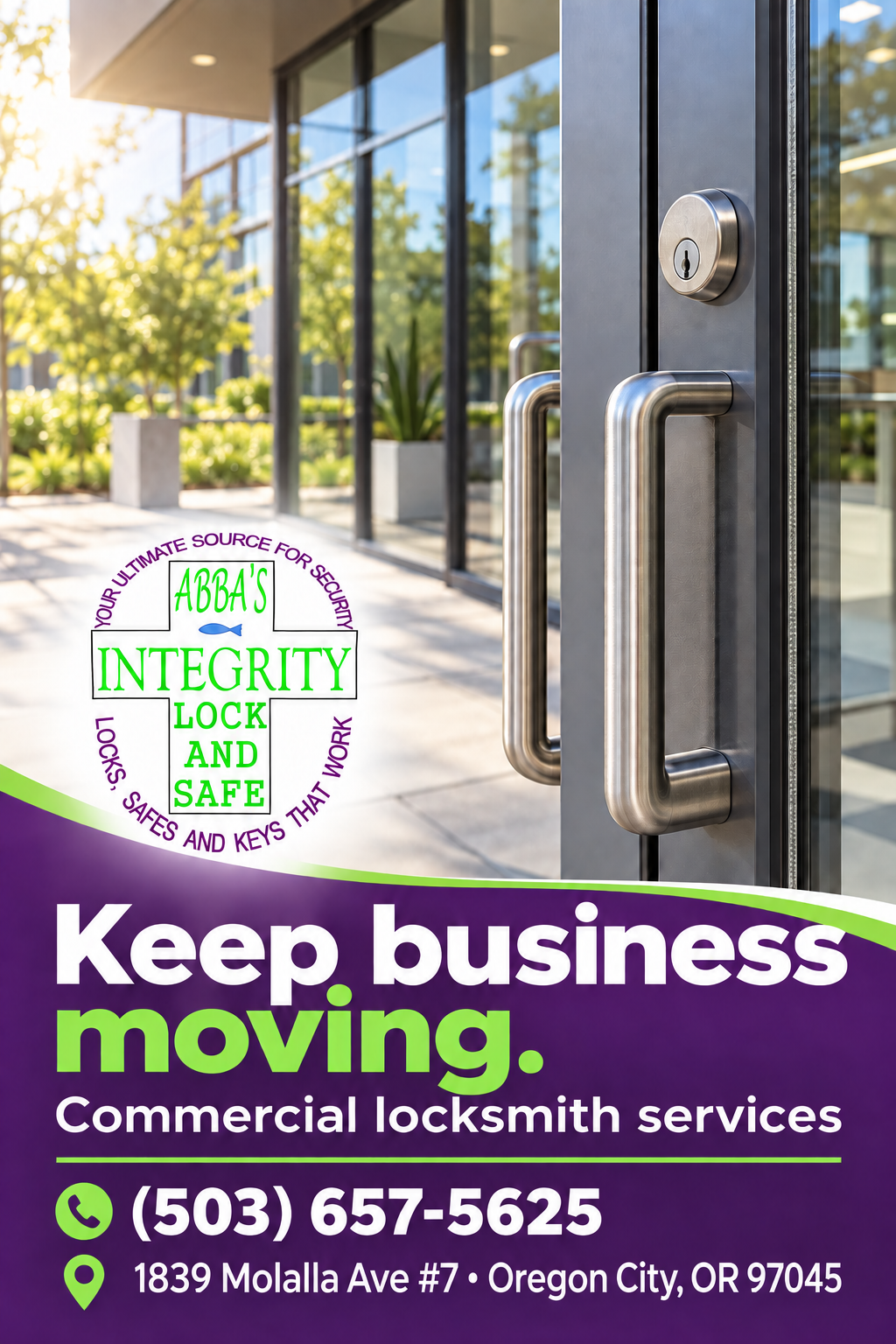 ABBA’s Integrity Lock & Safe — portrait advertisement
