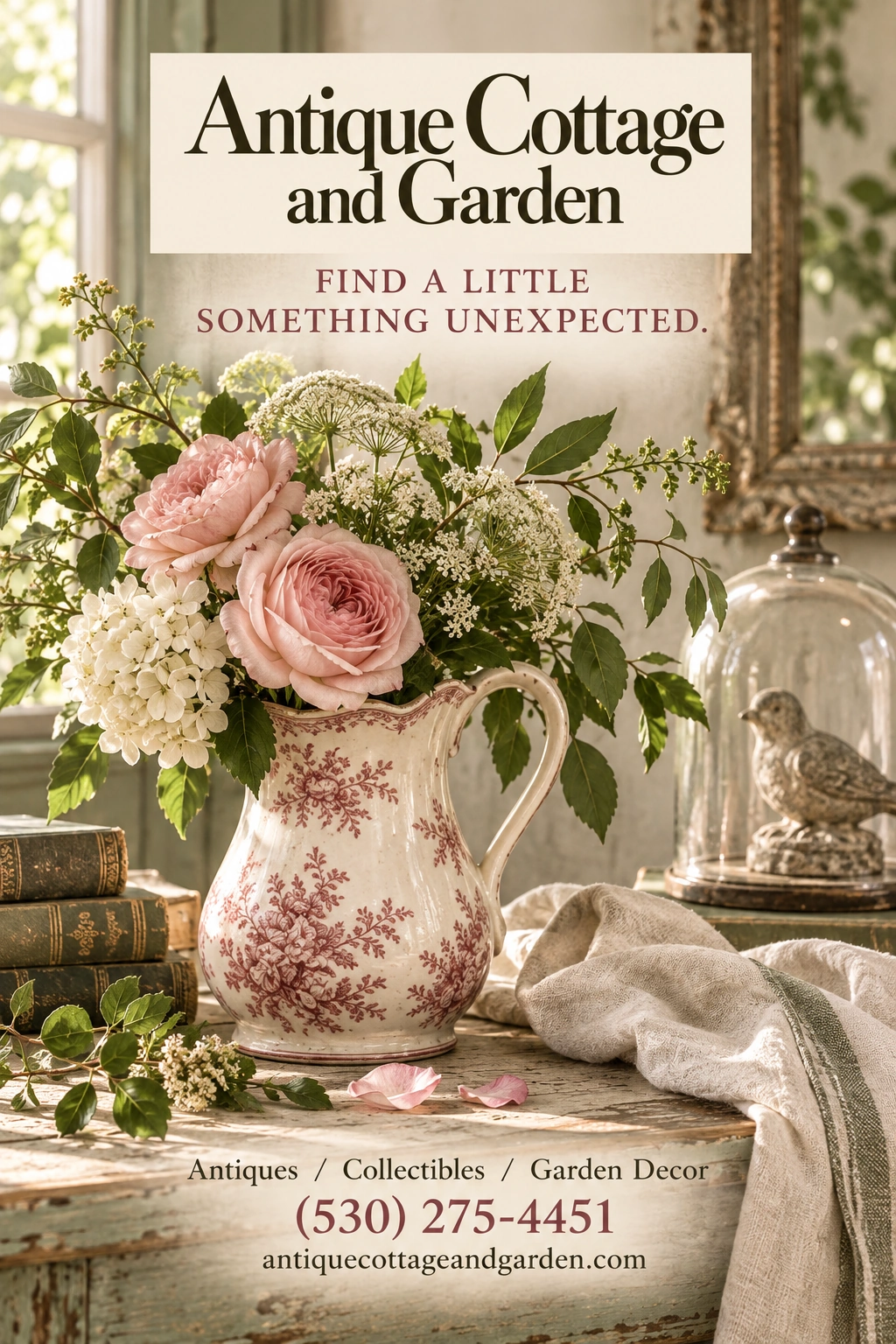 Antique Cottage and Garden — portrait advertisement