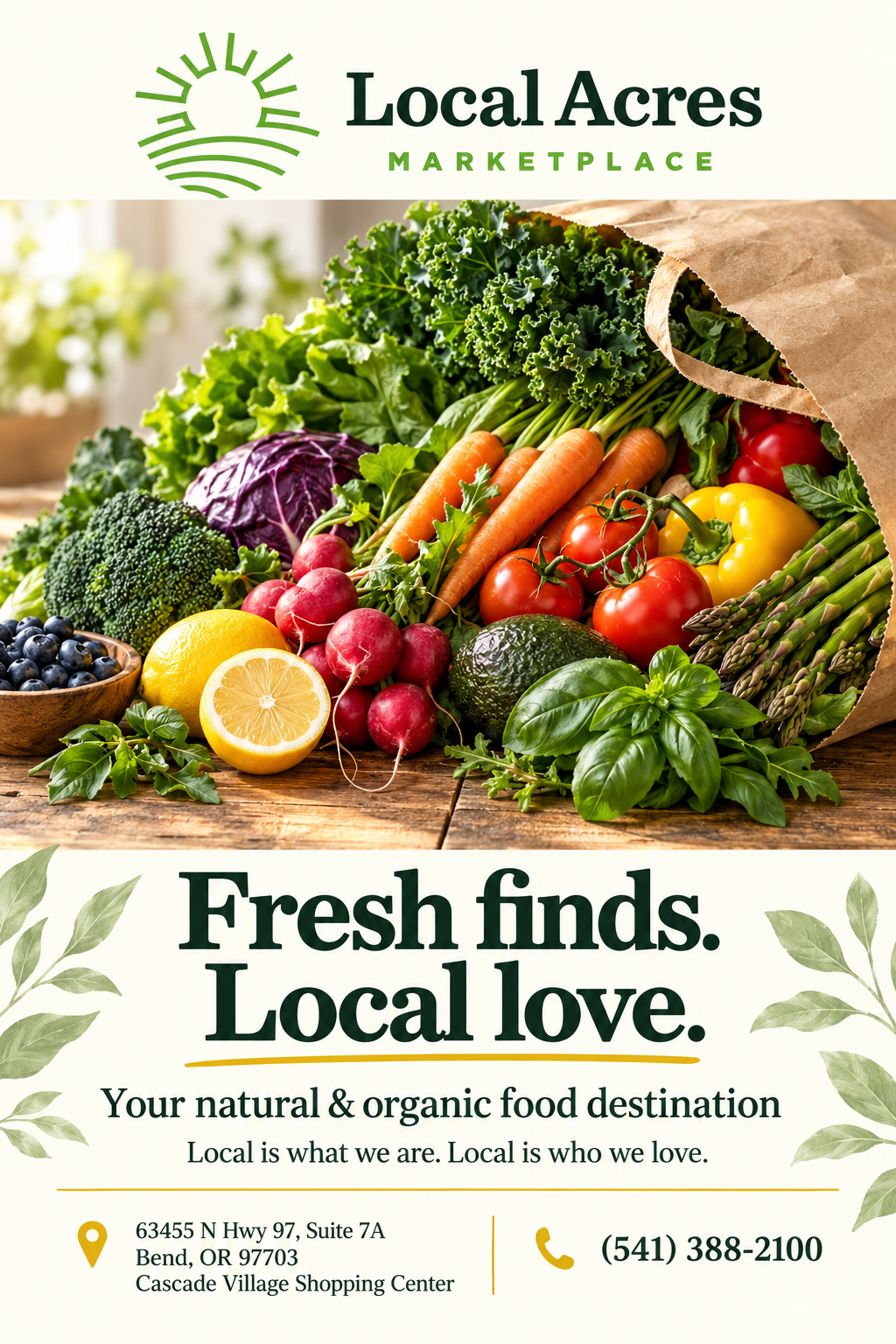 Local Acres Marketplace — portrait advertisement