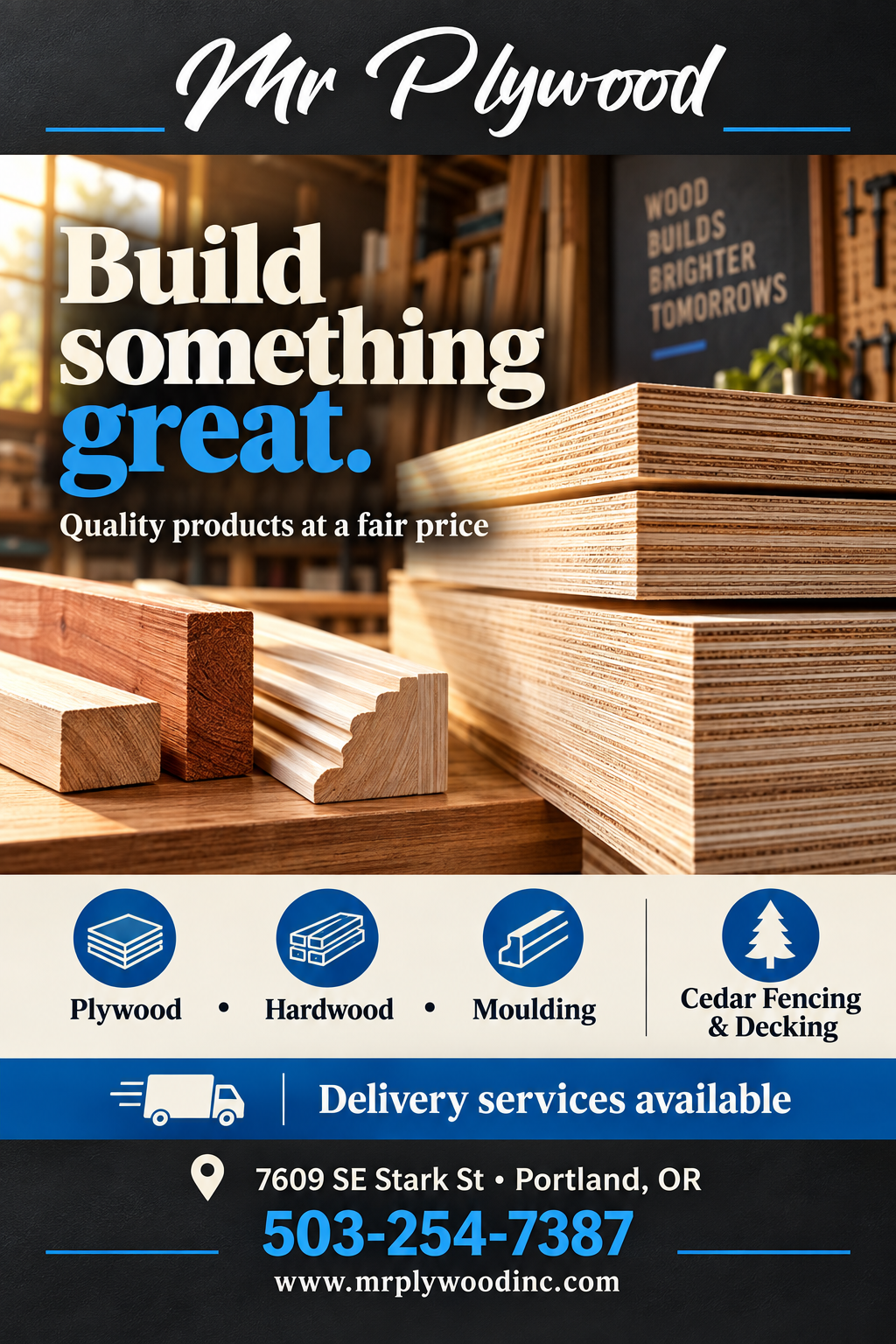 Mr Plywood — portrait advertisement