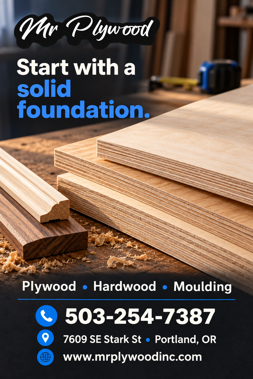 Mr Plywood — portrait advertisement