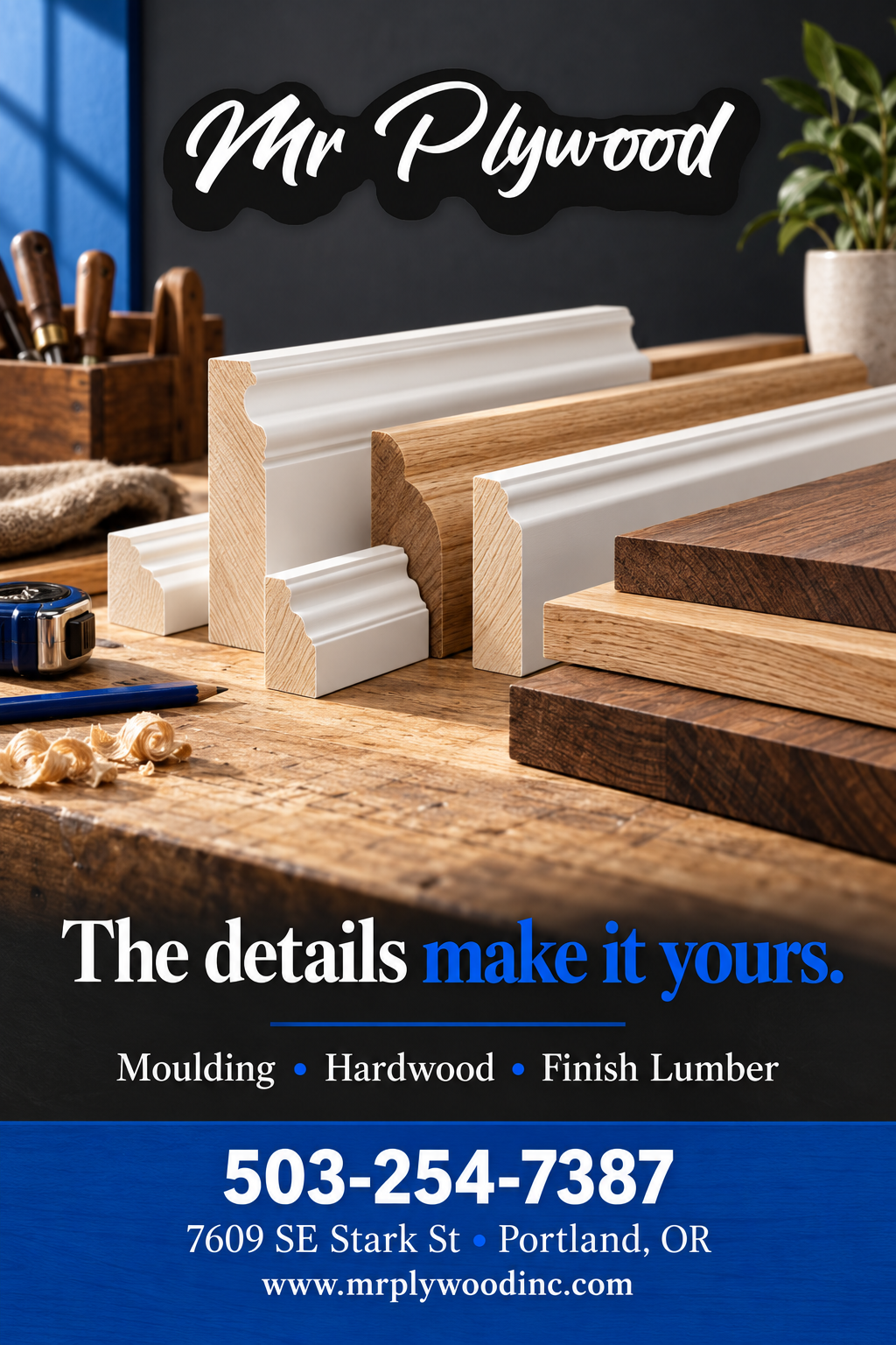 Mr Plywood — portrait advertisement