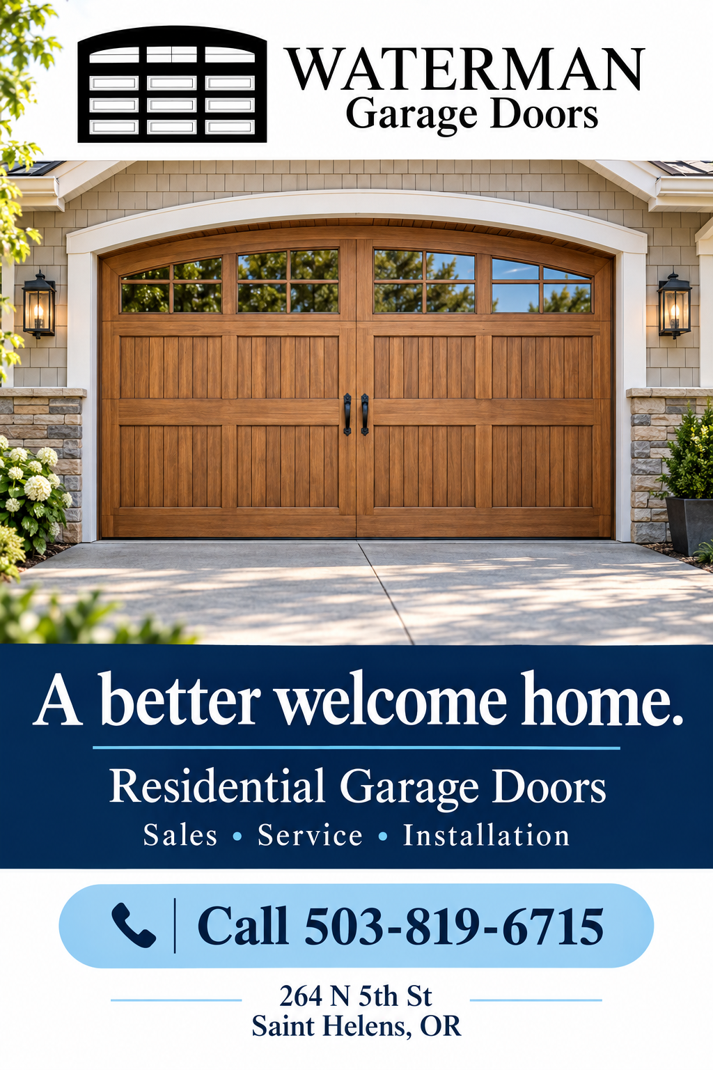Waterman Garage Doors — portrait advertisement